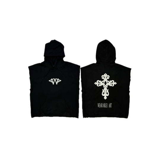 W.A CROPPED HOODIE SLEEVELESS