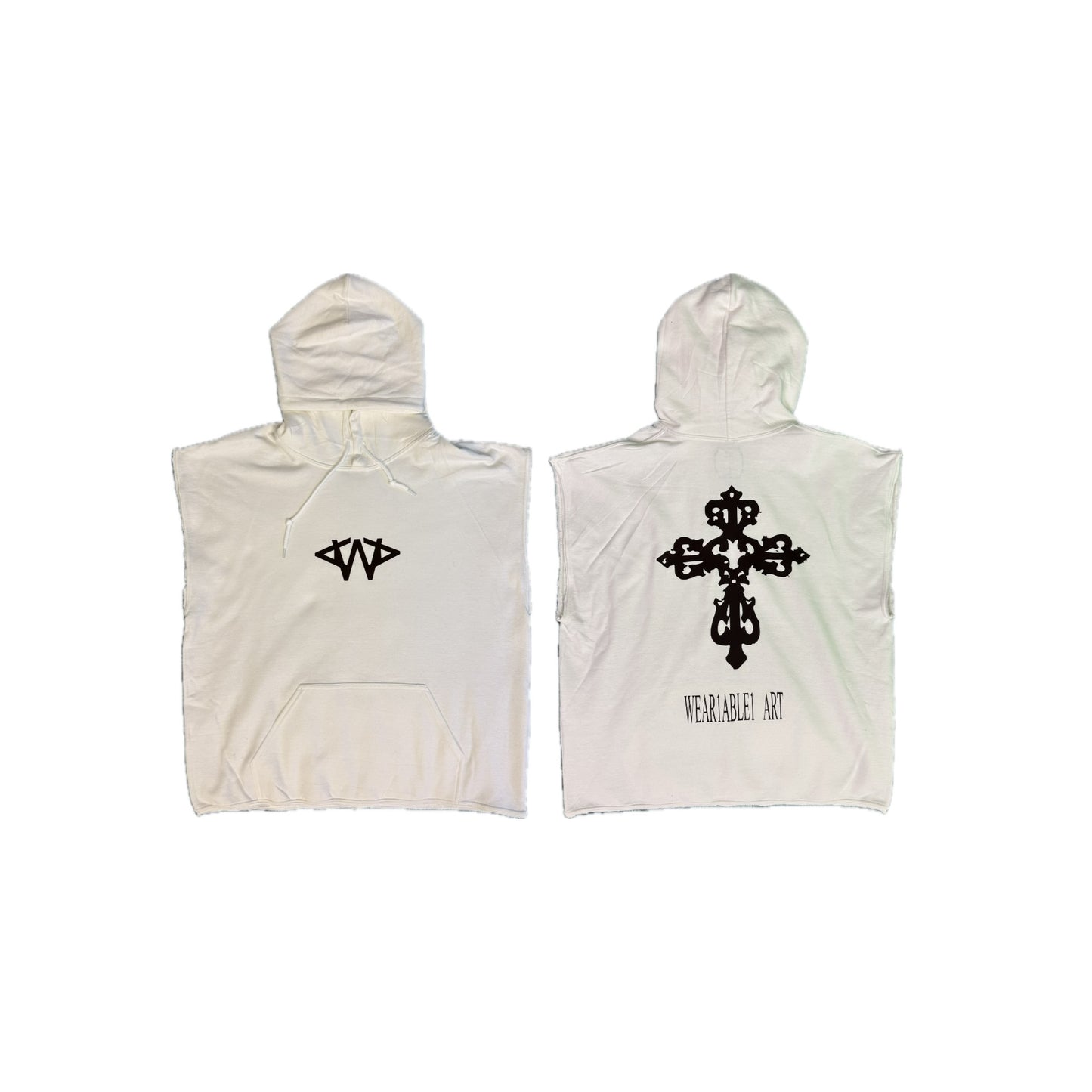 W.A CROPPED HOODIE SLEEVELESS